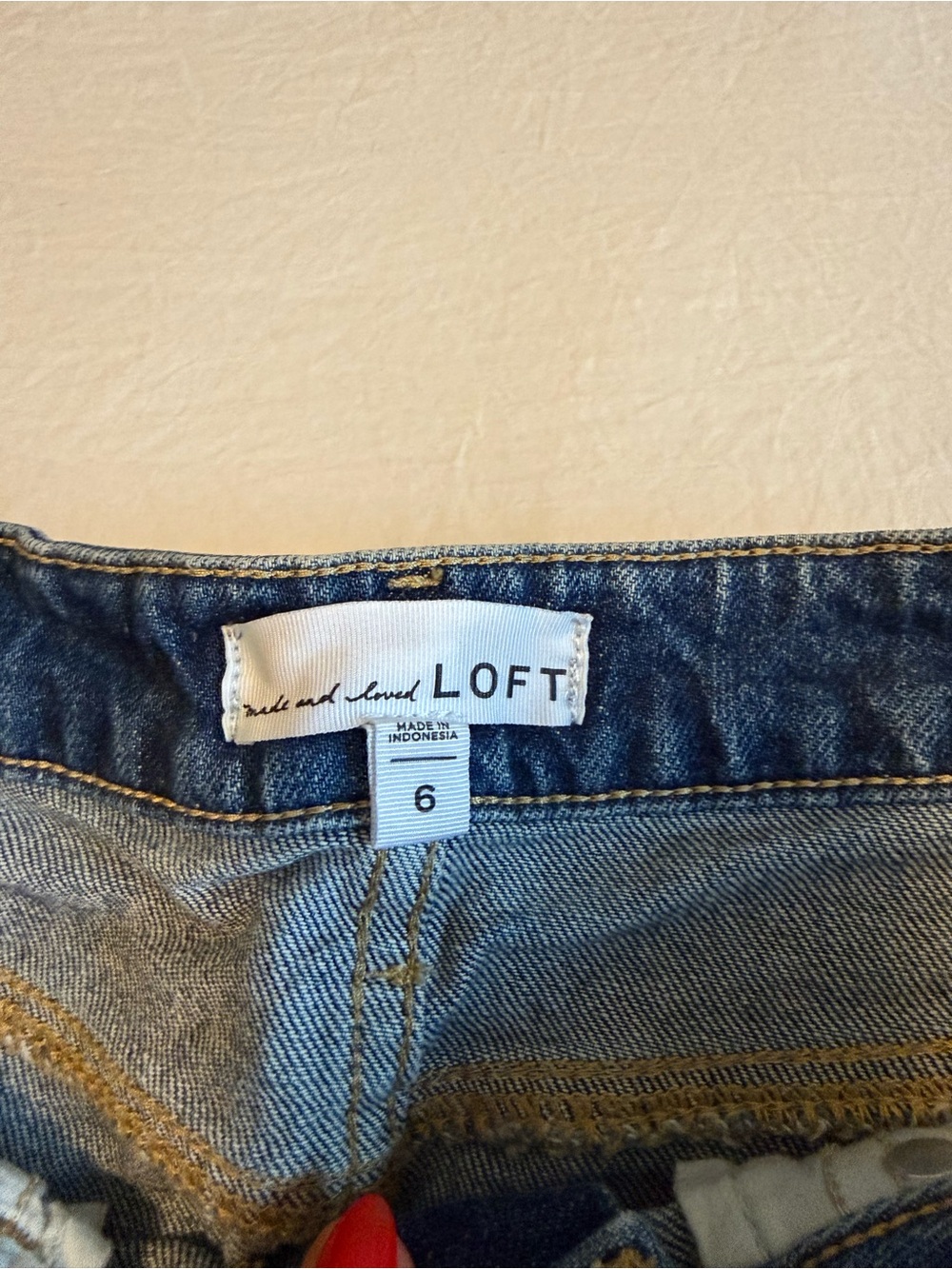 LOFT Dark Blue Denim A-Line Skirt - Picture 2 of 2